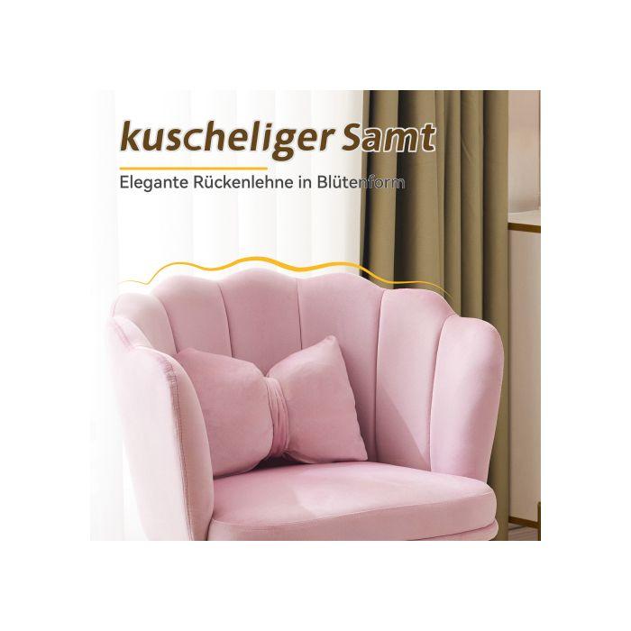 Set of 6 Modern Velvet Living Room Chairs, Bathroom Chairs, Upholstered Chairs with Petal-shaped Backrest