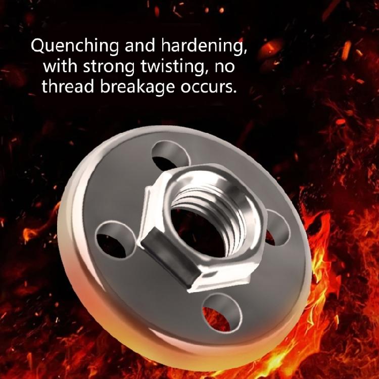 Power Tool Four Hole Fastener Set Sturdy Steel Hexagon Flange Nut Pressure Plate for 100 Angles Grinder Adaptability
