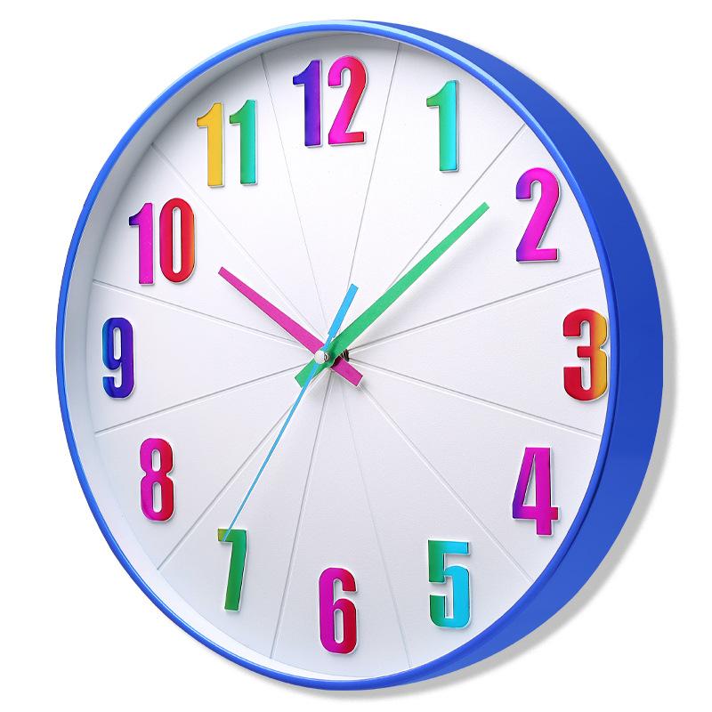 

12 дюймов 30 см Бесшумные настенные часы, Креативные и модные, Детская, Дом, Гостиная, Трехмерные цифровые минималистичные часы