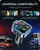 Bluetooth 5.0 FM Transmitter Wireless Radio Adapter Car Kit with Type-C PD 20W QC3.0 Fast Charger Supports U Disk Color Light