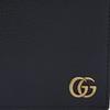 Gucci GG Marmont Logo Short Double Fold Leather Wallet Men Wallet Black 428726-DJ20T-1000