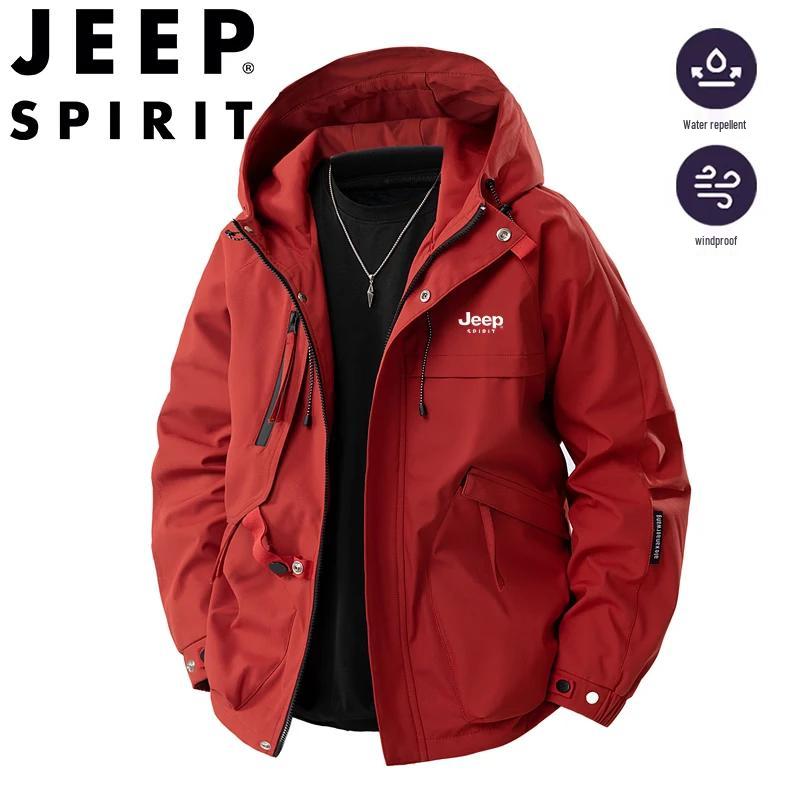 JEEP SPIRIT Men's Casual Hooded Windproof Jacket