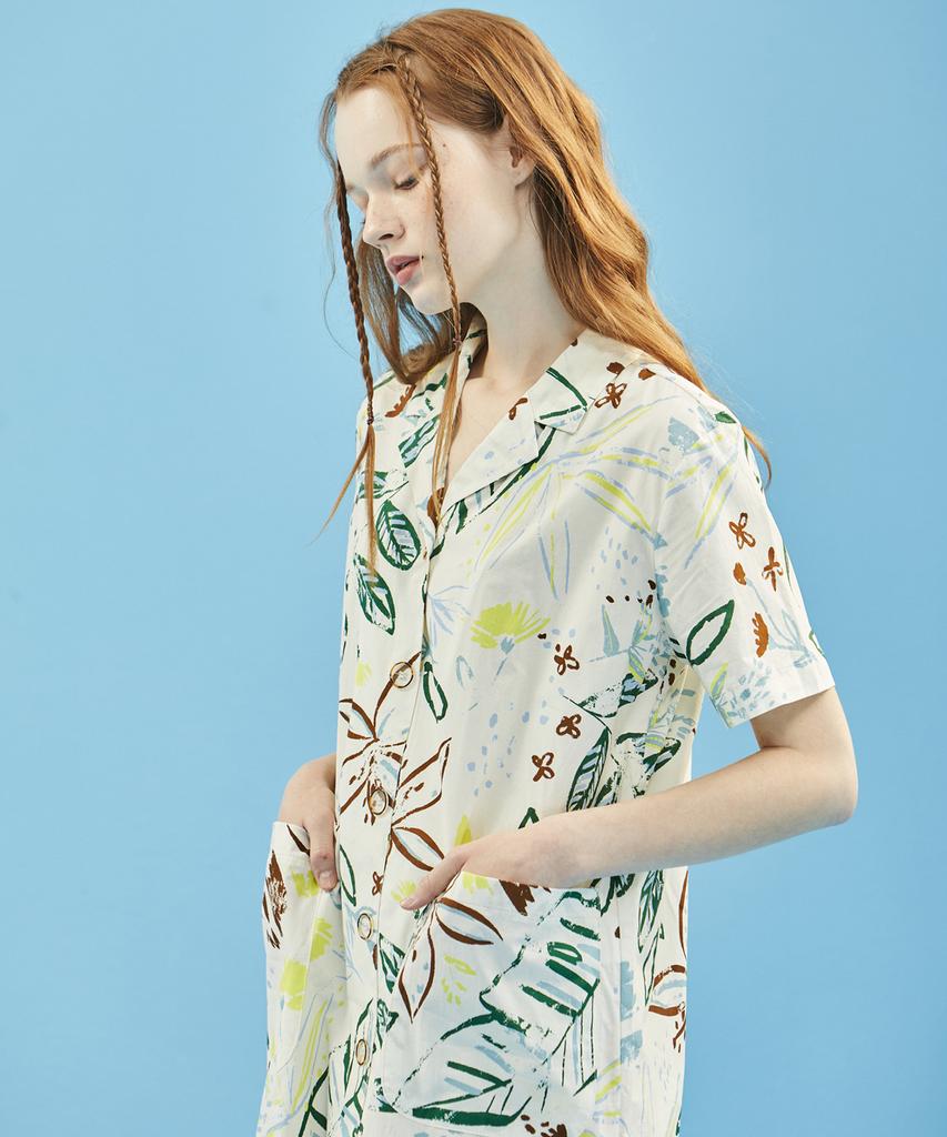 Manavis Seven Hawaiian Dress [Ivory]