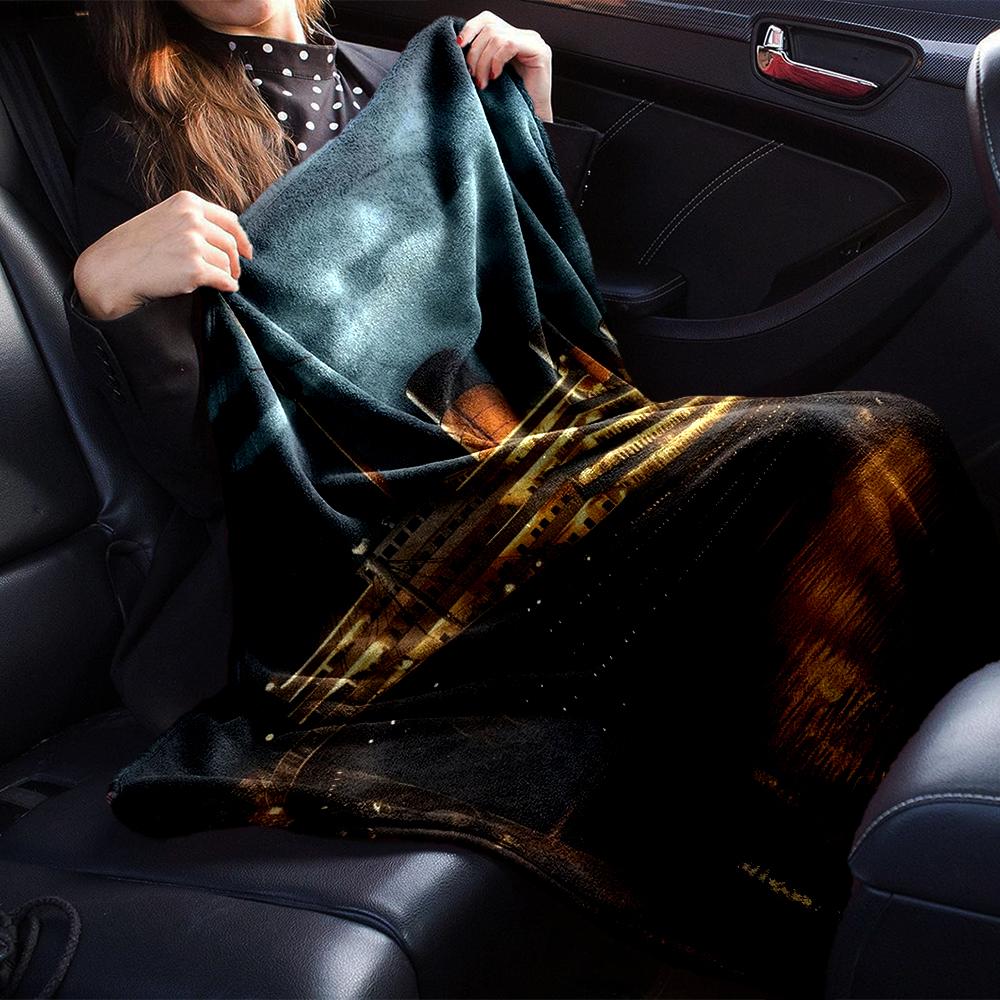 Titanic Theme Printed Blanket - Perfect for Couch, Bed, Travel & Outdoor Use | Machine Washable, Cozy & Durable.