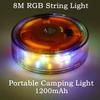 1200mAh Portable Camping Light Outdoor Tent Light Strip Decorative Lighting String 8M RGB Color-Changing Atmosphere String Light