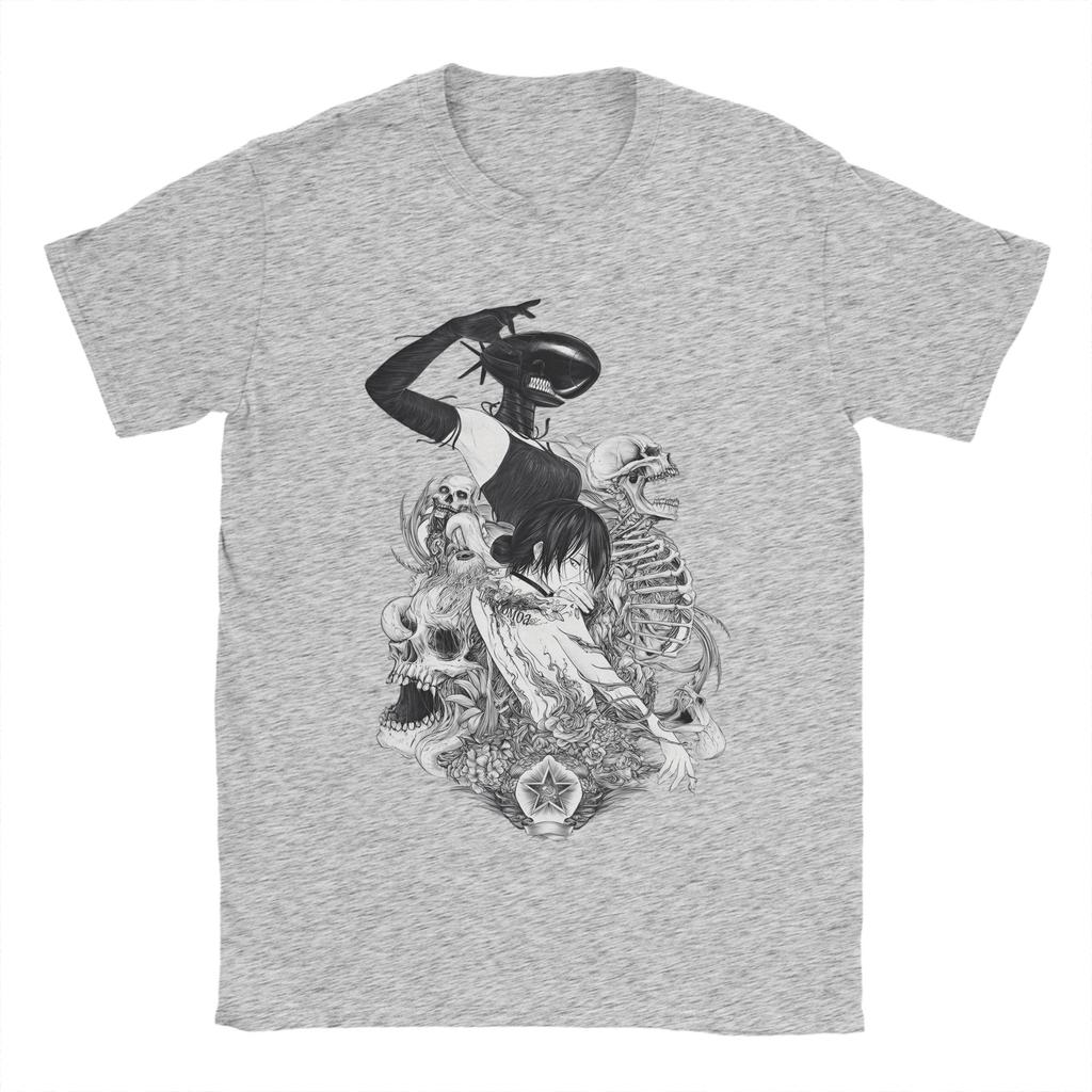 Chainsaw Man Reze Bombs Devil Tshirt Men Cotton Tops Funny Anime Round Neck Short Sleeve