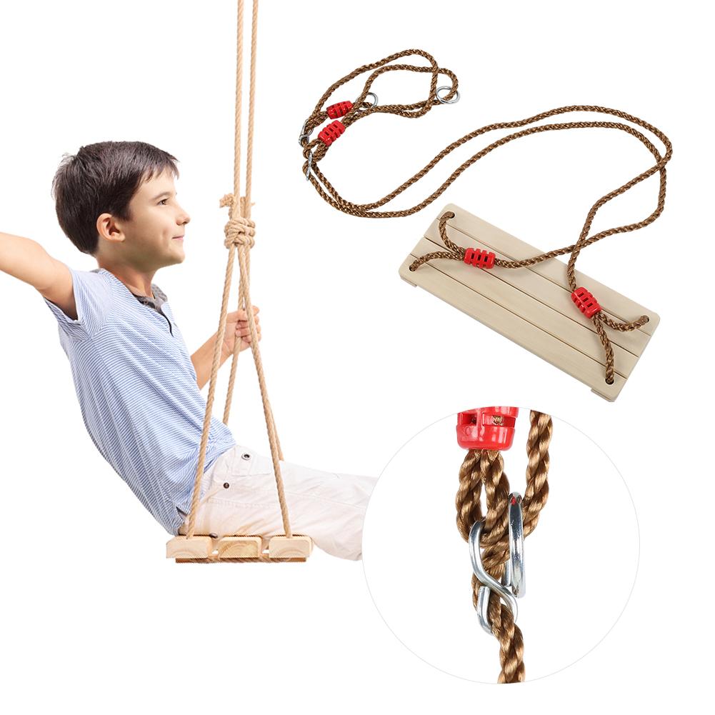 Hanging Wooden Swings Outdoor Indoor Garden Yard Swing for Adult Kid Children