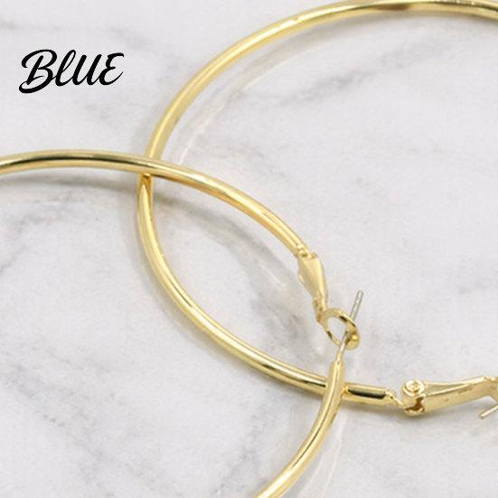 Earrings 1 Pair Big Hoop for Women Girls Round Jewelry