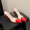 Baotou Slippers Stiletto 2026 Summer New Women's Transparent Open-toe Pointed Toe High Heels