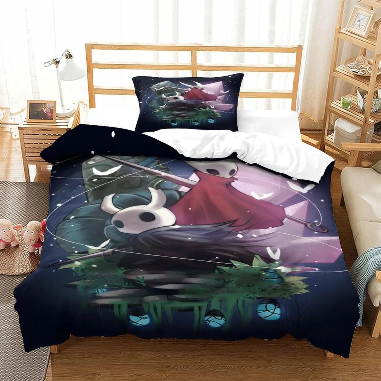 

Anime Game Hollow Knight Bedding Set Hollow Knight Silksong Duvet Cover Set King Queen Full Double Single Size Hollow Knights Duvet Cover Set&EU Single(135x200cm)