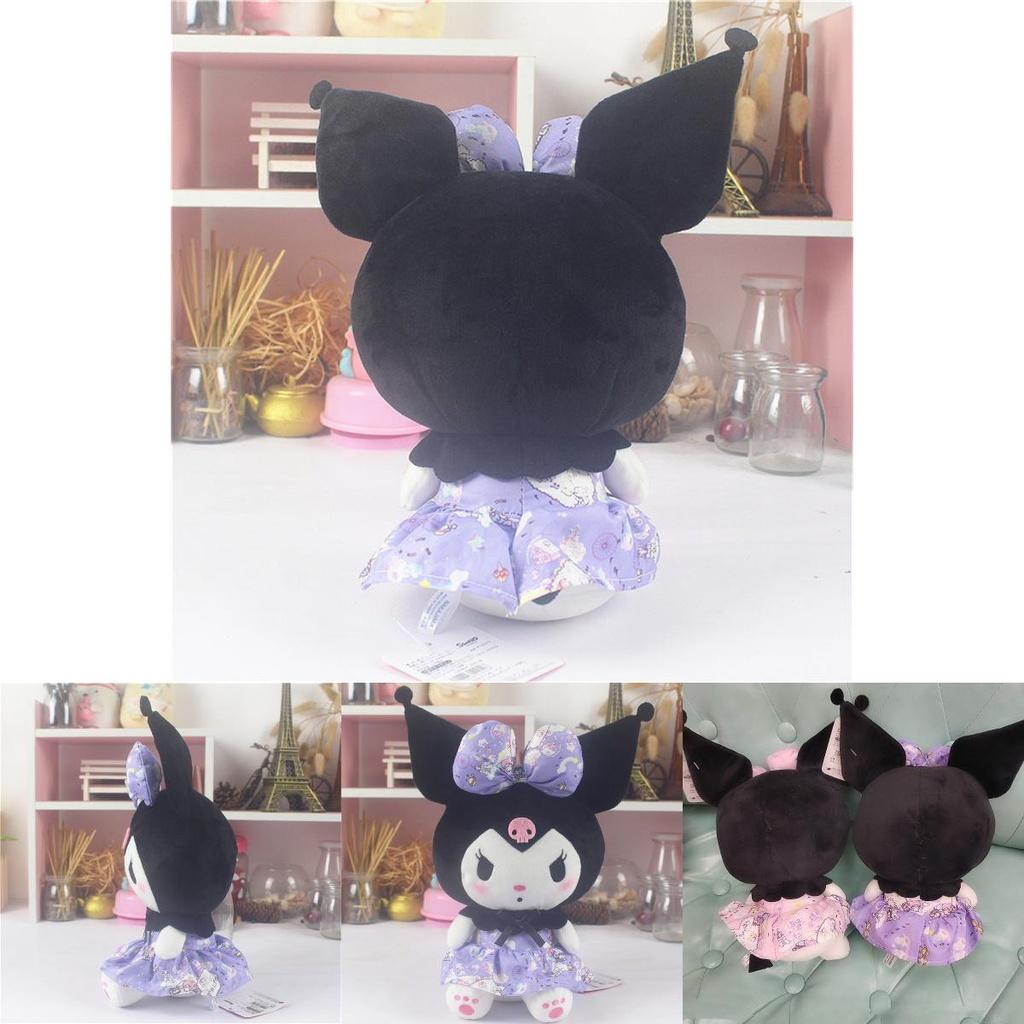 Adorable 20cm Kuromi Character Stuffed Animal With Floral Dress For Anime Fans