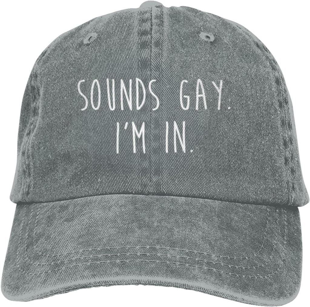 Hat Funny Gay Sounds Gay I'M In Lgbtq Cowboy Hat Baseball Cap Men Women Trucker Hat Golf Dad Cap Fishing Hat