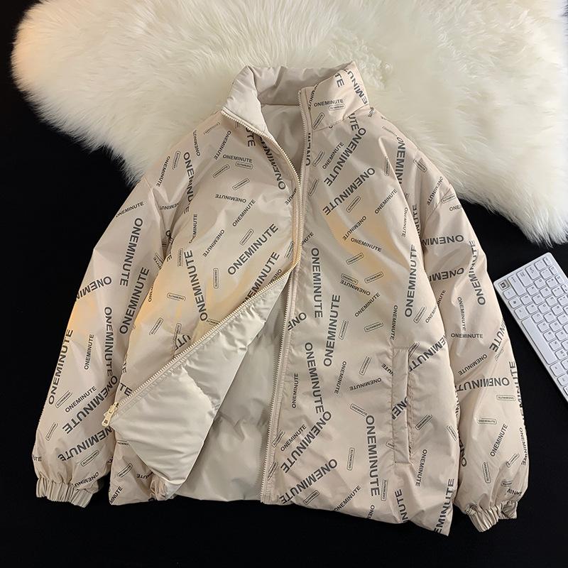 

Зимова потовщена пухова бавовняна куртка Американська підліткова куртка XXL абрикосовий