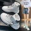 2025 Autumn New Korean Version of Versatile Casual Women's Shoes Ins Trendy Platform Female Students Middle Help White Shoes