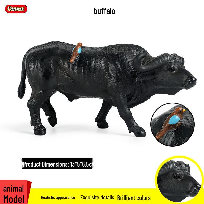 Children's Animal Farm Model: Dairy Cow & Buffalo Toy Figures