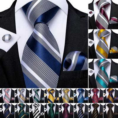 Herren-Krawatten aus Seide, Blau, Rot, Schwarz, Gold, einfarbig, Paisleymuster, gestreift, Krawatten-Set für Hochzeit