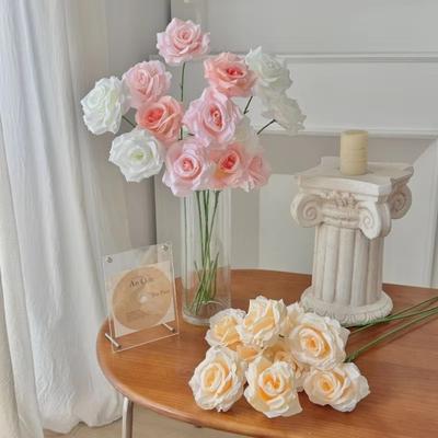 Vintage Simulated Rose Bouquet Silk Rose Artificial Flowers Simulation Flowers  Photography Props