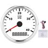 Marine Tachometer, Tachometer Gauge LCD Digital Diesel Generator Engine / Boat Yacht for Gasoline Engine (Silver Frame On White)