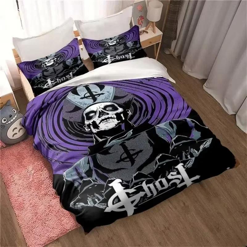 Rock Band Ghost Pattern Bedding Set For Bedroom Soft Modern Bedspreads Comefortable Kids Duvet Cover Quilt Cover And Pillowcase
