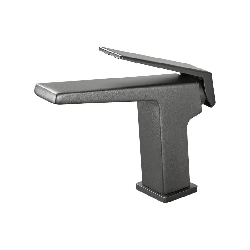 BAKALA Basin Sink Bathroom Faucet Deck Mounted Hot Cold Water Basin Mixer Taps Matte Black Lavatory Sink Tap Crane