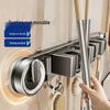 Movable Suction Cup Mop Clip Wall-Mount Storage Rack
