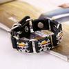 Pirate Skull Leather Bracelet: Two Color Options - Anime Inspired Jewelry