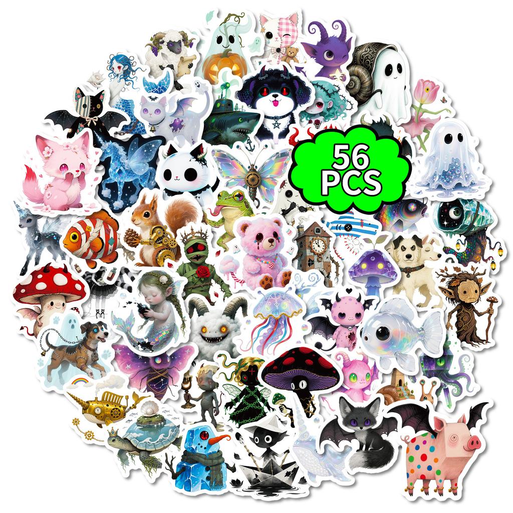 56 Gothic Fairy Tales Cartoon Stickers Creative Personality Skateboard Guitar Luggage Stickers