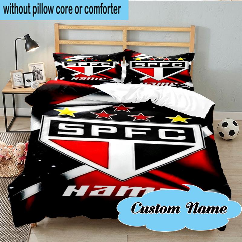 3PCS Custom Name SPFC Stars Stripes Bedding Set, Including 1pc Duvet Cover And 2pcs Pillowcases, Suitable for Dorms and Bedrooms Gift