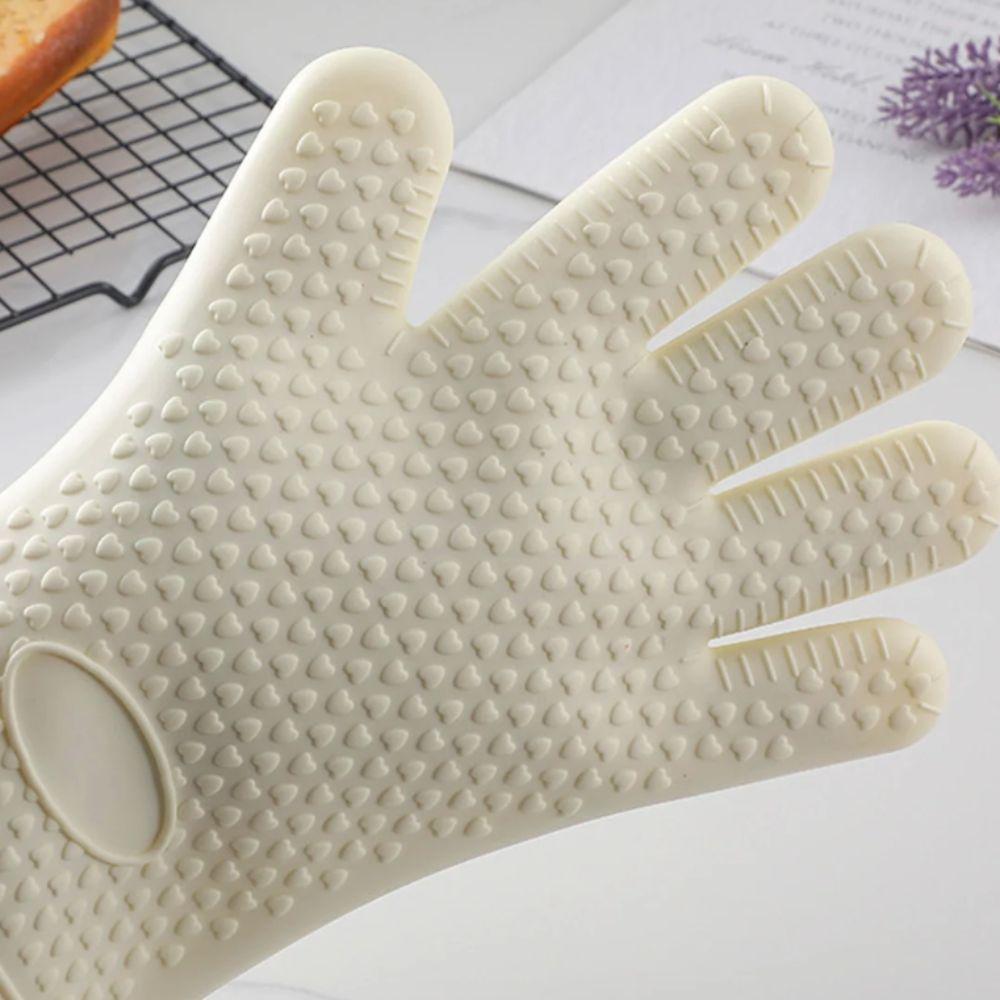 1 Pair Silicone Baking Gloves Heat Resistant Heat Insulation Mitts Durable BBQ Gloves  Hot Dish