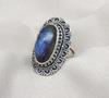 Handmade 925 Sterling Silver Labradorite Ring: Vintage Boho Statement Jewelry