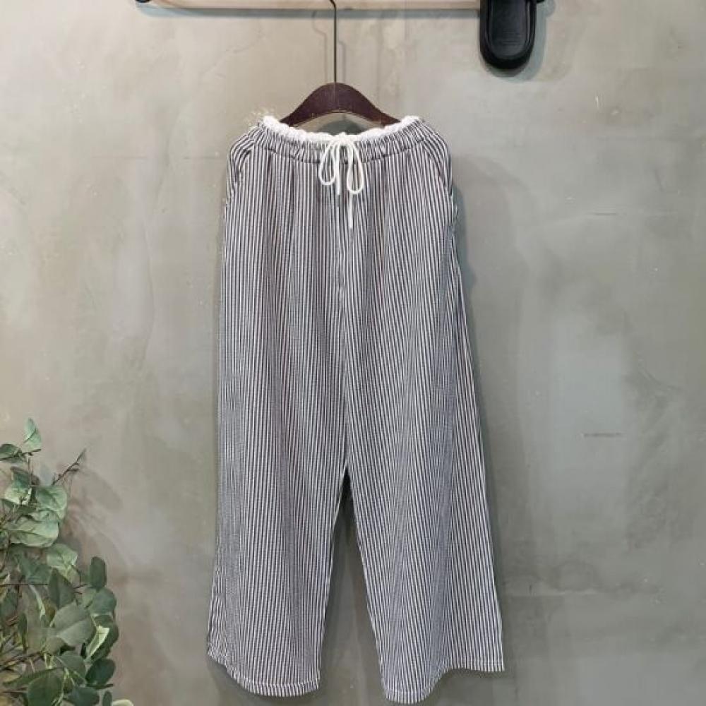 C S In The Room Tani emboSSed Stripe bandIng Wide pantS 2Color