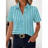 Women's Shirt Short Sleeve Shirt Button Down Blouse Geometric Pattern Printed Daily Casual Collar Regular Tops Daily  Summer Spring