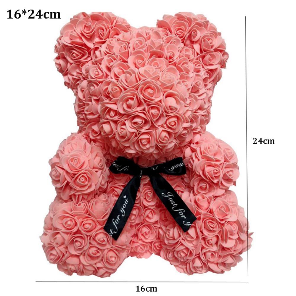 16*24cm Artificial Teddy Rose Multicolors Romantic Valentines Day Gift Girlfriend Women Anniversary Bear Flower Bear