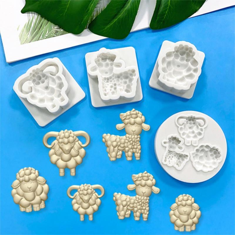 Cute Sheep Silicone Candle Mold With Cute Design Diy Suitable Handmade Crafts Candles Plaster Soap Home Decor