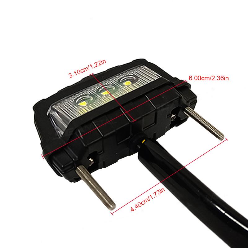 SEAMETAL Motorcycle License Plate LED Light 12V Universal Mini Moto Tail Lamps Brake Number Plate Indicator Motorbike Rear Light