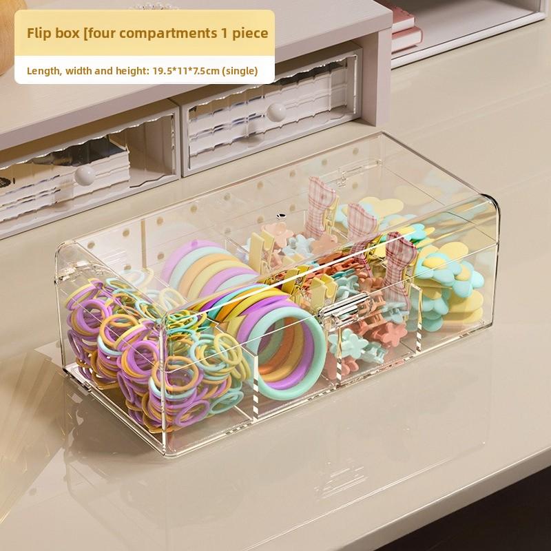 Hair Accessories Organizer Acrylic Storage Box Clear Hair Tie Organizer for Headband Cosmetic Storage Box Desk Jewelry Organizer