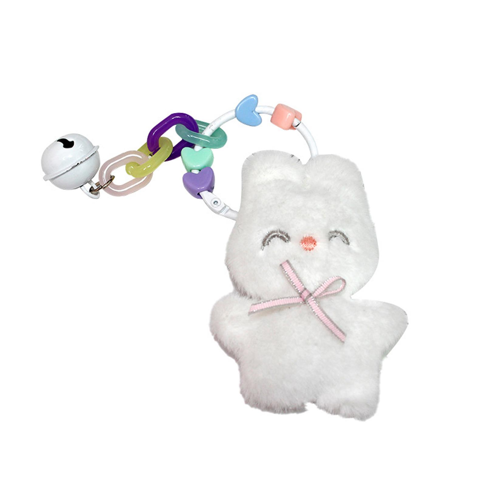 

Брелок в форме кролика с героями мультфильмов, розовый бантик, кукла-кролик, кулон, плюшевый брелок, милая игрушка-зайчик, аксессуар для брелока