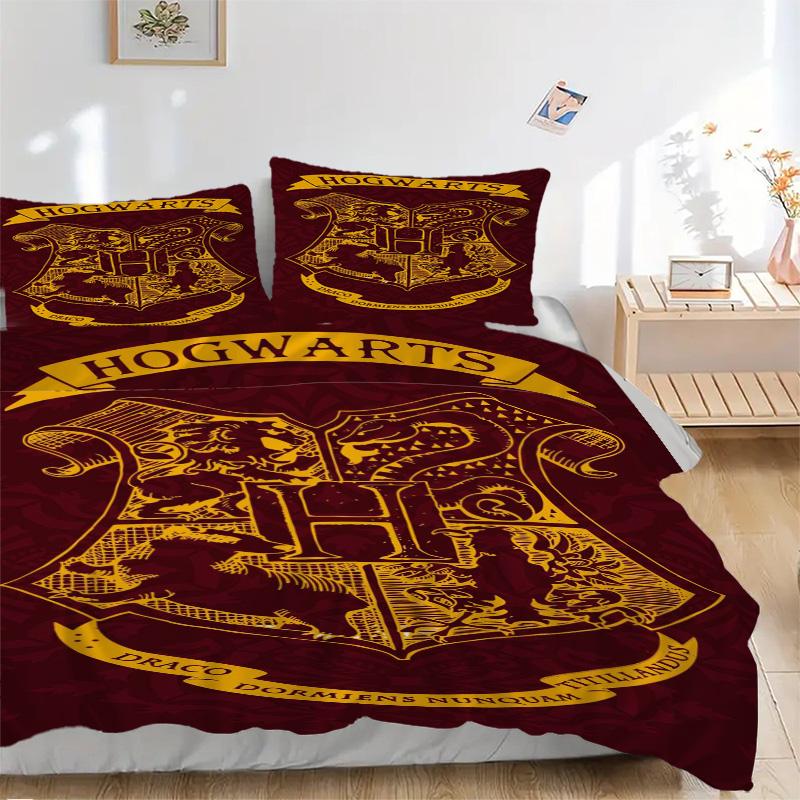 Hogwarts Crest Mystery Print 3Pcs Bedding Setduvet Cover With 2 Bedropillowcase Home Birthday Gift