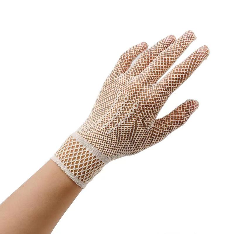 Damen-Hochzeitshandschuhe, Mesh-Fischnetz-Handschuhe, UV-beständige Fäustlinge