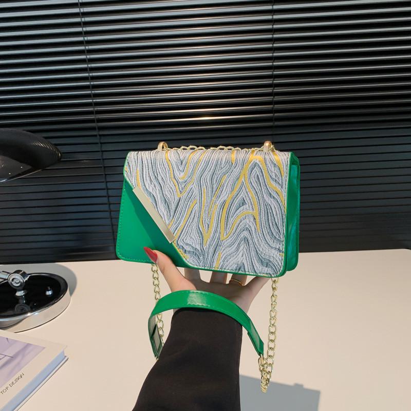 Trendsetting Single Shoulder Small Square Handbag In Black Green Magenta Blue For Fashionable Women