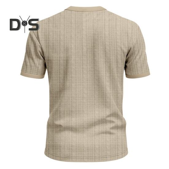 Letní pánské tričko Volný střih Americký styl Krátký rukáv Zapínací Kulatý výstřih Top Jednobarevný Ležérní Denní Top