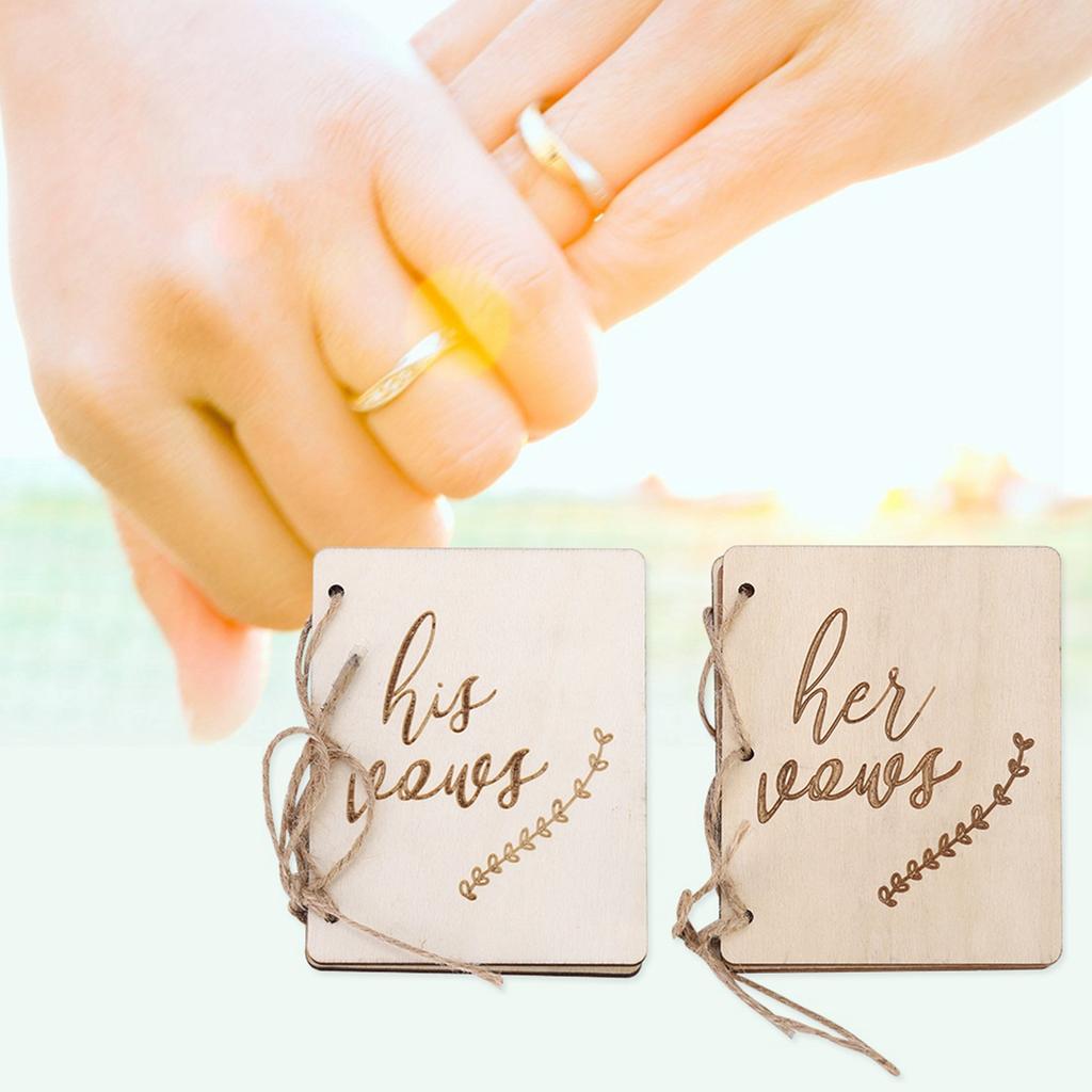 2pcs Wedding Ceremony Party Vow Booklets Oath Book Props Decoration Accessory