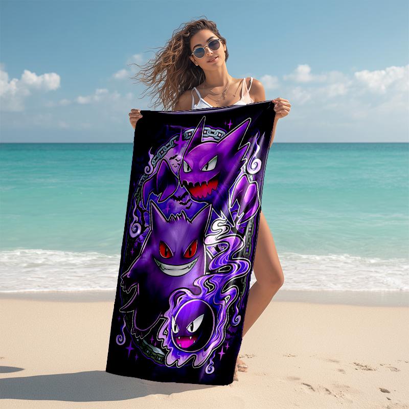 1pc Gengar1 Beach Towel, Comfortable and Thick, and Swimming/Bath/Picnic/Camping Towel, Suitable for Seaside Beaches