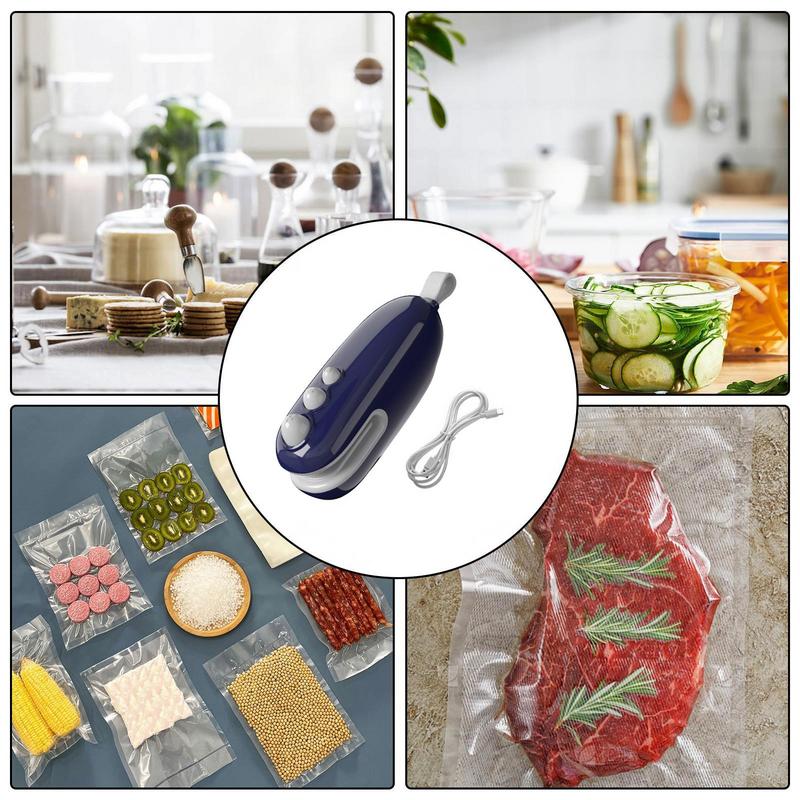 Bag Sealer Mini Plastic Bag Sealer 2 In1 Portable Packaging Thermal Sealing Machine Rechargeable Food Storage Plastic Bag Sealer
