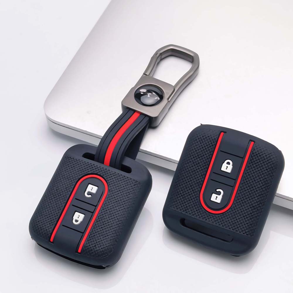 Key Cover for Nissan Micra Qashqai K12 Note E11 J10 Navara D40 with Keychain Anti-Scratch Guard Shockproof Protection Soft Grip Texture