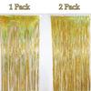 Metallic Tinsel Foil Fringe Curtains Photo Backdrop Glitter Streamers Foil Fringe Backdrop Curtain for Xmas Wedding Background