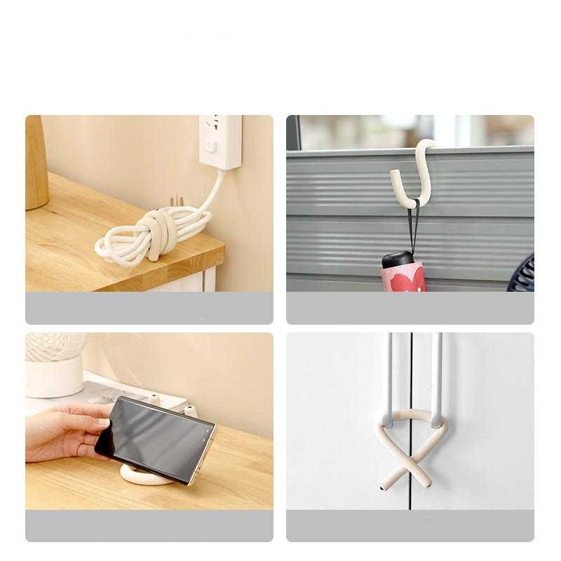 Home, Daily Use, Portable, Freely Curved Cabinet Hook, Versatile Desktop, Mobile Phone Stand, Simple Padlock