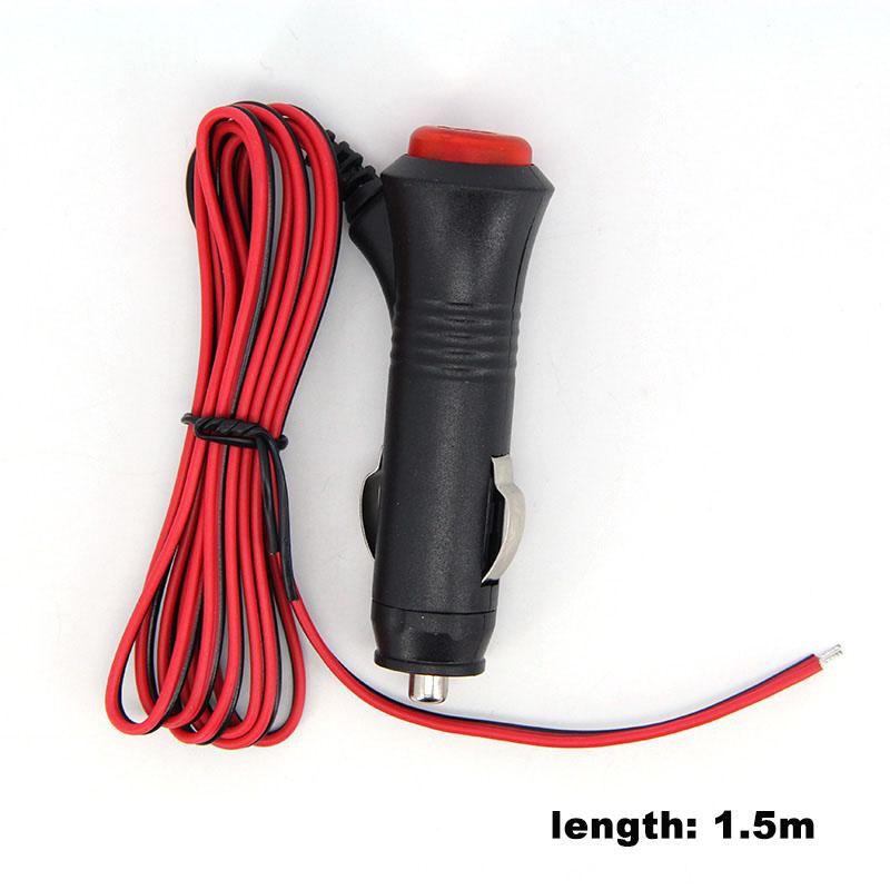 1.5meter Car 12V Universal  Lighter Socket Wire Plug Cable with Switch Fuse LED Indicator Car Power Supply Cord 1.5m