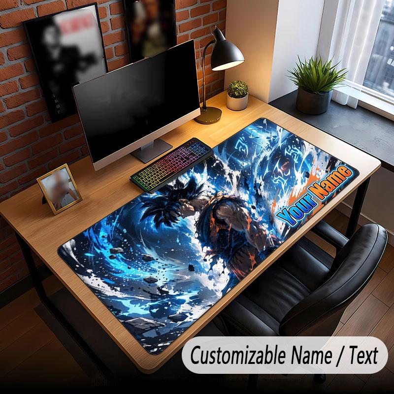Custom Name Extended Mouse Pad,Dragon Ball Gaming Desk Mat For Home Office Desktop Decor