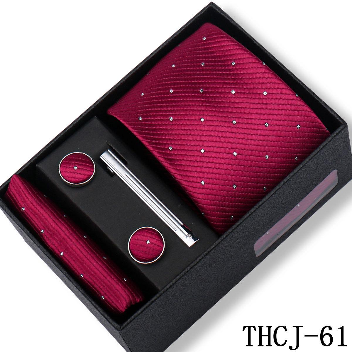

Business Tie Square Towel Gift Box 4-Piece Banquet Wedding Trendy Versatile Accessories Striped Tie Shengzhou Gong